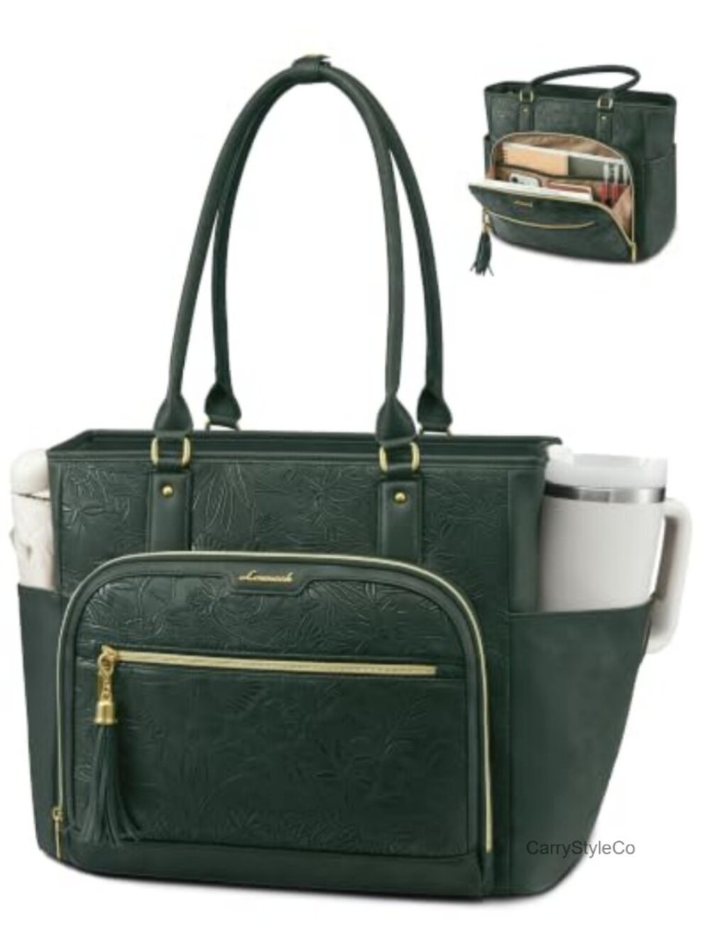 Vintage Leather Laptop Tote Bag Fits 15.6" Laptop Teacher Nurse Work Bag